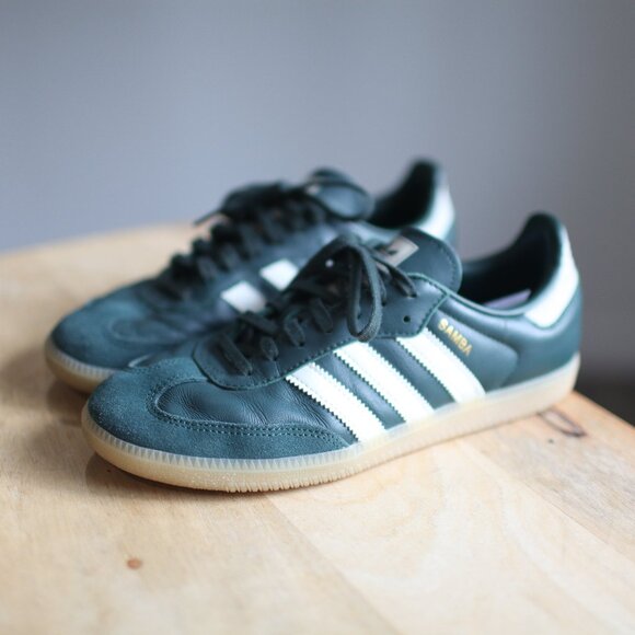 Adidas Samba OG Dark Mineral Green and White Sneakers rubber gum sole m7/w8.5 - Picture 2 of 9